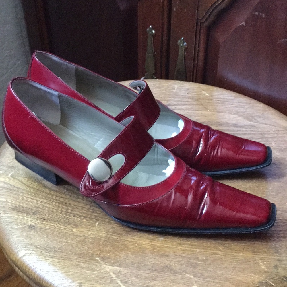 Gianna Meliani  Red Square Tip Mary Janes  Women's